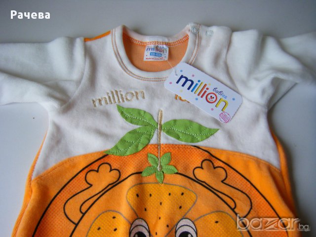 Боди плюш оранж, снимка 3 - Бодита за бебе - 16026960