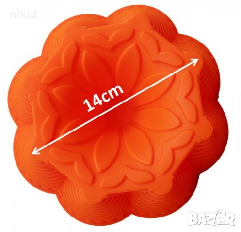 Слепени Скалички Борчета Елхи фунии сликонова форма тава за направа печене кекс торта сладкиш, снимка 4 - Форми - 21544511