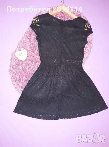 Черна дантелена рокля (H&M), снимка 3 - Рокли - 22662078