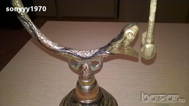 Змия-мед/месинг-ретро колекция 25х20х10-внос швеицария, снимка 4 - Антикварни и старинни предмети - 17769187
