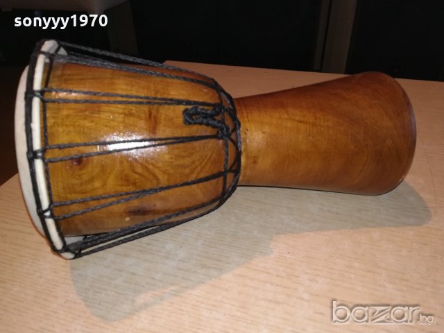 дървена тарамбука с оплетка-внос швеицария-30х17см, снимка 10 - Ударни инструменти - 20249922
