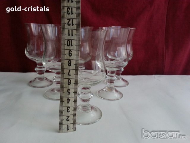 Стъклени чаши чашки за ракия  аперитив, снимка 10 - Антикварни и старинни предмети - 20291625