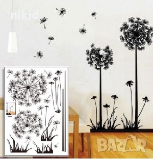 стикер лепенка за стена или гардероб с летящи глухарчета самозалепващ, снимка 4 - Декорация за дома - 19477927