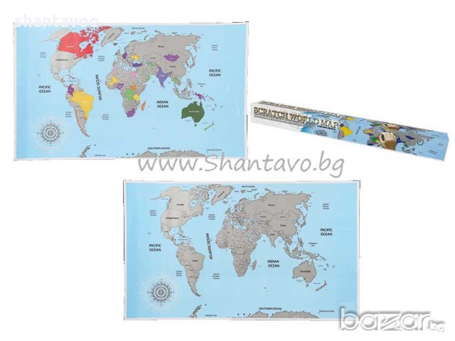 Скреч карта на света за истински пътешественици, снимка 4 - Картини - 19224750