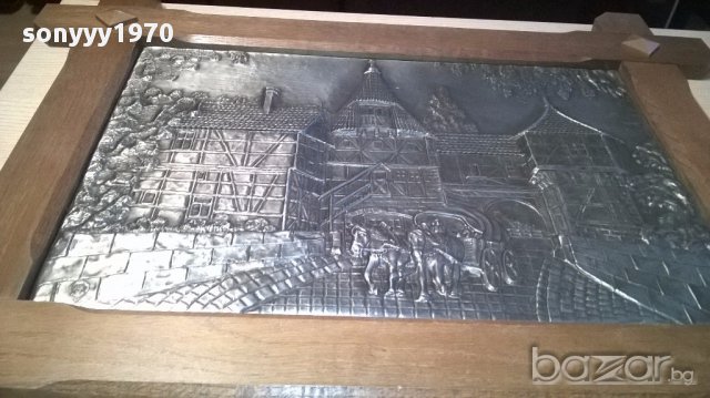 Голяма картина/пластика с дървена рамка 84/64см-внос швеицария, снимка 10 - Антикварни и старинни предмети - 14880408