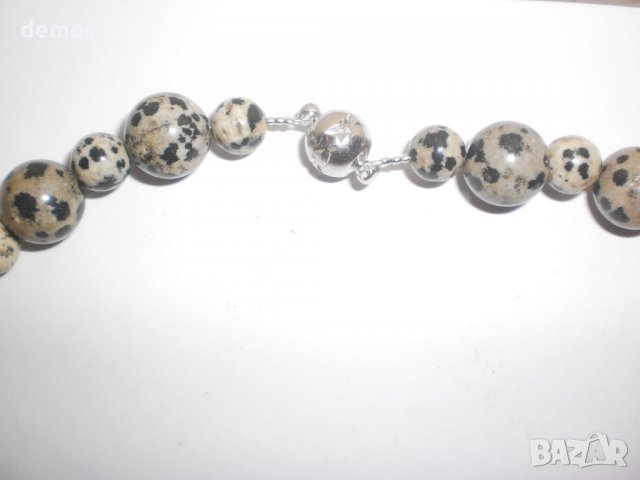  Гердан от далматински яспис-кръг, снимка 5 - Колиета, медальони, синджири - 25378654