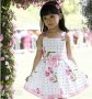 нежни цветя бял фон детска рокля, снимка 2