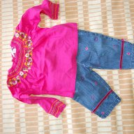 Блузка H&M 1,5-2г. и дънки, снимка 1 - Бебешки блузки - 11287517