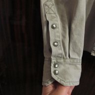 ► мъжка дънкова риза Henry choice със стилна и здрава материя размер L с капси , снимка 4 - Ризи - 9847220