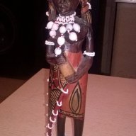 Африканска фигура от дърво-31х7см-внос швеицария, снимка 1 - Антикварни и старинни предмети - 17317721