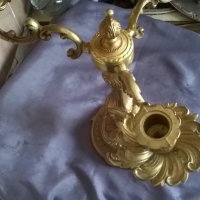 бароков свещник-тройка, снимка 5 - Антикварни и старинни предмети - 25197476