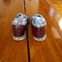 Стари детски пантофи,обувки, снимка 3 - Антикварни и старинни предмети - 23893643