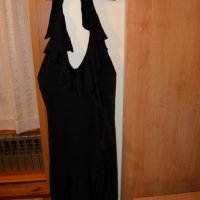 Черна рокля с воали и гол гръб, снимка 1 - Рокли - 25425069
