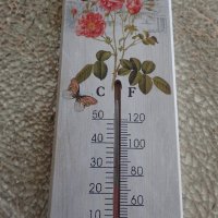 " Рози " - дървен ретро термометър, снимка 3 - Декорация за дома - 22259923