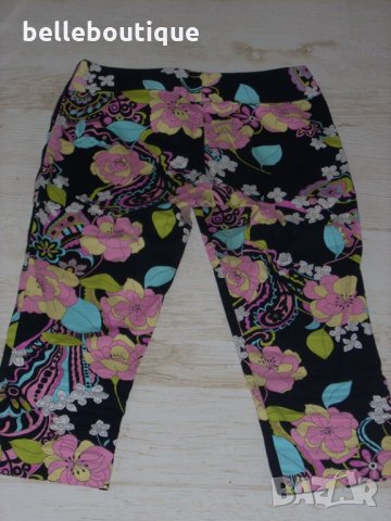 Стилен летен еластичен панталон с цветя, снимка 2 - Панталони - 24404903