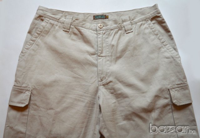 Aigle мъжки карго панталон бежов размер 48 100% памук, снимка 4 - Панталони - 13024614
