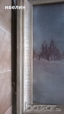стара картина-зимен пейзаж, снимка 2 - Картини - 18277475
