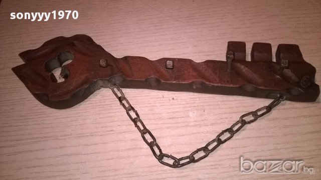 Поставка за ключове-дърво/метал-28х8см-внос швеицария, снимка 11 - Антикварни и старинни предмети - 16788869