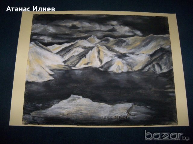 Пейзаж в черно и бяло, подписан, худ. Десислава Илиева, снимка 4 - Картини - 19910047