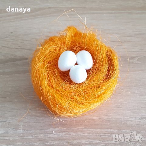 Великденско гнездо с яйца тревичка за декорация украса за панер, снимка 4 - Декорация за дома - 24660222