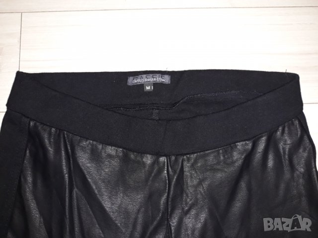 Дамски черен ватиран клин с кожа отпред марка Cassis, снимка 3 - Клинове - 23704160