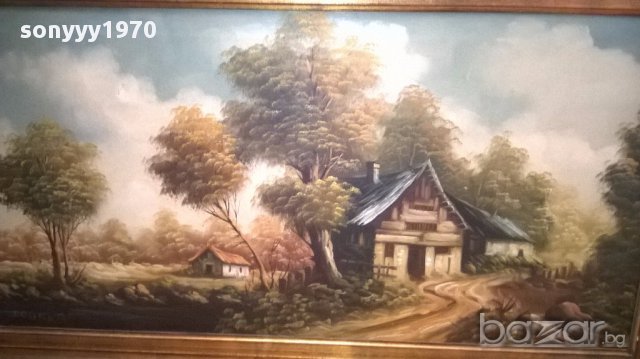 Drober-огромна испанска картина 112/63см-внос канарите, снимка 9 - Антикварни и старинни предмети - 16066642