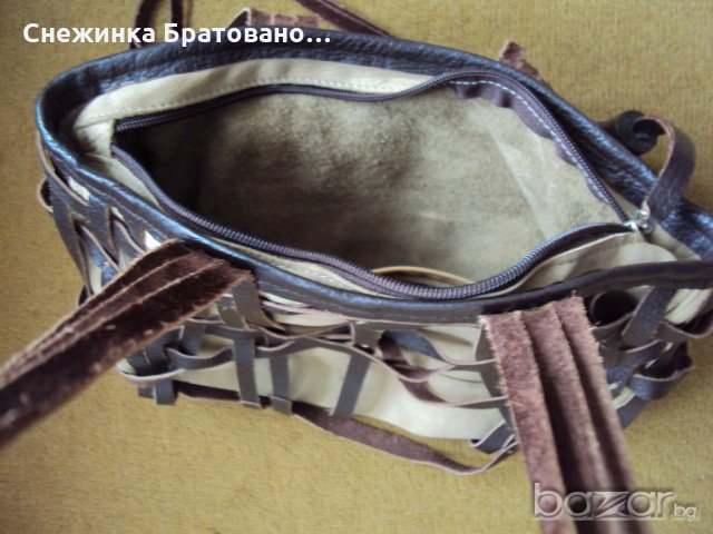 Изключително интересна чанта от велур и кожа, снимка 2 - Чанти - 20762829