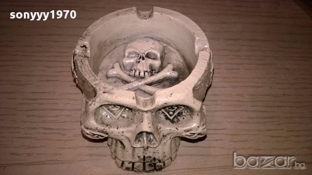 поръчан-АНТИКА-Череп-пепелник 7/3см-внос швеицария, снимка 6 - Антикварни и старинни предмети - 16343381