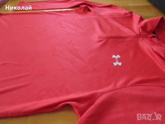 Under Armour Men's 1/4 Zip Loose Fit Long Sleeve Shirt, снимка 2 - Спортни дрехи, екипи - 22577261