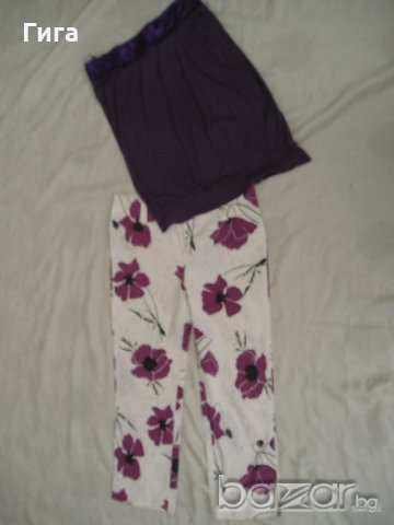 Лилаво бюстие и панталон на цветя