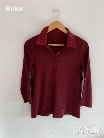 Бордо дамска блуза, снимка 2 - Блузи с дълъг ръкав и пуловери - 25469400