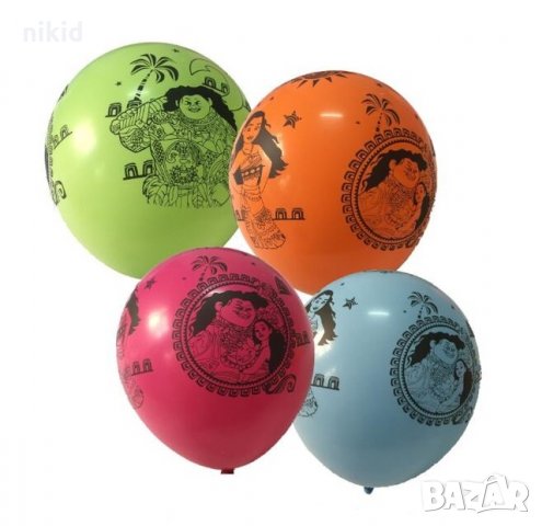 Смелата Ваяна Moana Моана 4 бр латекс балони балон парти рожден ден, снимка 1 - Други - 24000156