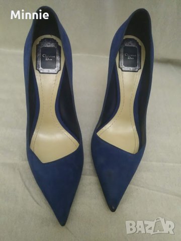 Christian Dior Велур Кралско Синьо, снимка 3 - Дамски обувки на ток - 25843195