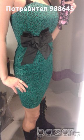 Промоция !!! Коктейлна рокля в зелено, снимка 3 - Рокли - 10685836