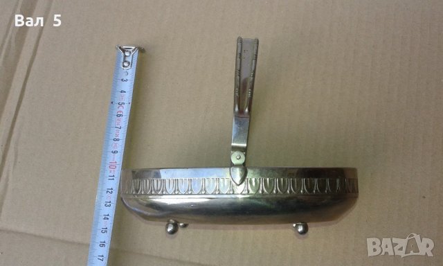 Стара метална , бронзова кошничка съд за ядки , бонбони, снимка 6 - Антикварни и старинни предмети - 21739363