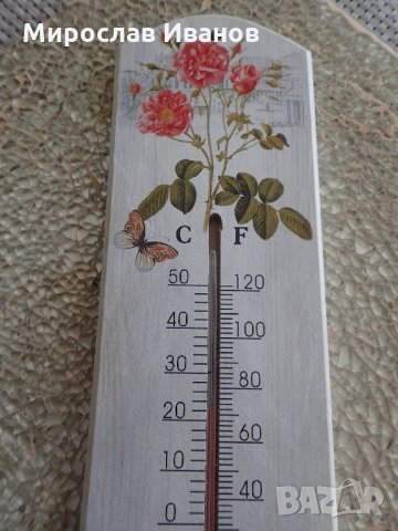 " Рози " - дървен ретро термометър, снимка 3 - Декорация за дома - 22259923
