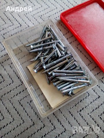 Стара кутия с винтове за дърво, снимка 5 - Антикварни и старинни предмети - 25433899