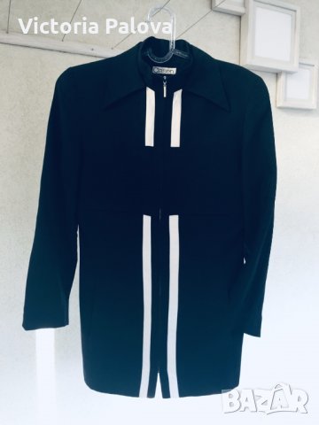 Ефектно тъмно-синьо сако-яке,лен и вискоза, снимка 7 - Якета - 23039966