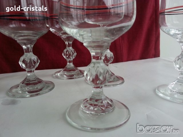 сервиз кристални чаши за вино и ракия , снимка 11 - Антикварни и старинни предмети - 20416528