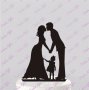 Мъж жена и момиченце семейство топер украса табела за сватбена сватба торта