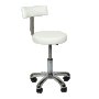 Козметичен/фризьорски стол - табуретка с облегалка Win basic бяла/сребриста/черна 49/61 см