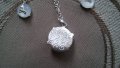  Чисто нов посребрен комплект колие с обички, снимка 4