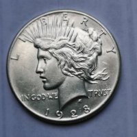 Rare ONE PEACE DOLLAR 1928 Philadelphia Mint UNC , снимка 1 - Нумизматика и бонистика - 26040868