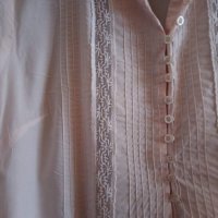 светло розова дълга туника/риза с дантела и дълъг ръкав, снимка 4 - Ризи - 26066027