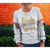 Тениска за моминско парти - Bride Squad Glitter