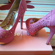 Обувки на висок ток- розови, снимка 4 - Дамски обувки на ток - 15000808