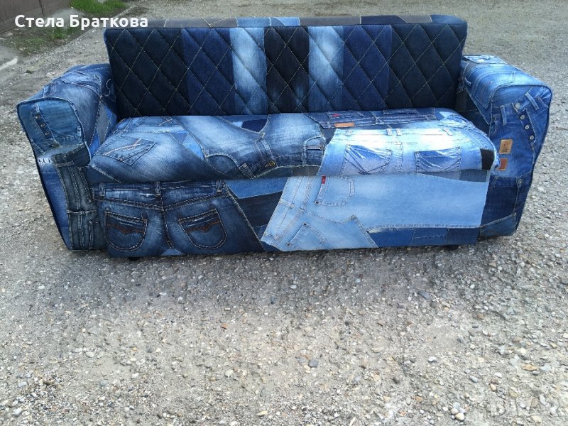 Дънкови дивани / Ръчно изработени дамаски , снимка 1