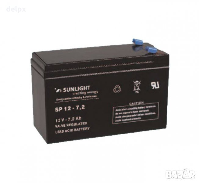 Акумулаторна оловна батерия SUNLIGHT 12V 7,2AH 151х65х94mm, снимка 1