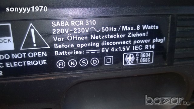saba rcr 310 radio/cassette receiver-внос швеицария, снимка 12 - Ресийвъри, усилватели, смесителни пултове - 10774847