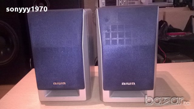 Aiwa-тонколони 2 броя-24/19/14см-внос швеицария, снимка 4 - Тонколони - 14033097